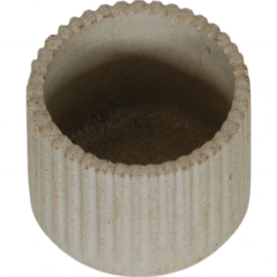 Arne Bang Stentøj beige vase med riflet design H: 5,5 