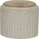 Arne Bang Stentøj beige vase med riflet design H: 5,5 