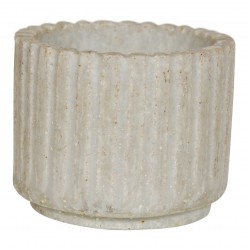 Arne Bang Stentøj beige vase med riflet design H: 5,5 Arne Bang Stentøj beige vase med riflet design H: 5,5
