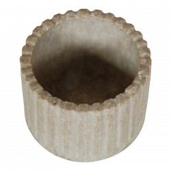 Arne Bang Stentøj beige vase med riflet design H: 5,5 Arne Bang Stentøj beige vase med riflet design H: 5,5