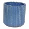 Arne Bang Stoneware blue vase with ribbed design H: 8.5