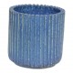Arne Bang Stoneware blue vase with ribbed design H: 8.5
