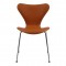 Arne Jacobsen syver stol, 3107, nypolstret i cognac classic læder