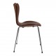 Arne Jacobsen syver stol, nypolstret 3107 i mokka classic læder