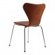 Arne Jacobsen seven chair stol, 3107, newly upholstered, mocha aniline leather