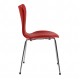 Arne Jacobsen seven chair, 3107, newly upholstered with classic red leather