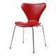 Arne Jacobsen seven chair, 3107, newly upholstered with classic red leather