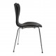 Arne Jacobsen syver stol, 3107, nypolstret i sort classic læder