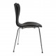 Arne Jacobsen seven chair, 3107, newly upholstered with black classic leather