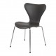 Arne Jacobsen seven chair, 3107, newly upholstered with dark grey leather