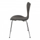 Arne Jacobsen seven chair, 3107, newly upholstered with dark grey leather