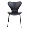 Arne Jacobsen Syver stol nybetrukket i læder og med sort stel