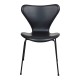 Arne Jacobsen Seven chair reupholstered in leather, and with black legs