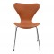 Arne Jacobsen syver stol, 3107, nypolstret i cognac anilin læder