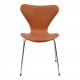 Arne Jacobsen seven chair, 3107, newly upholstered with cognac aniline leather