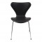Arne Jacobsen syver stol, 3107, nypolstret i sort anilin læder