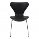 Arne Jacobsen seven chair, 3107, newly upholstered, black aniline leather
