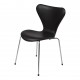 Arne Jacobsen seven chair, 3107, newly upholstered, black aniline leather