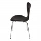 Arne Jacobsen seven chair, 3107, newly upholstered, black aniline leather