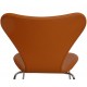 Arne Jacobsen seven chair, 3107, newly upholstered with Cognac Nevada Anilin leather