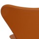 Arne Jacobsen seven chair, 3107, newly upholstered with Cognac Nevada Anilin leather