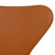 Arne Jacobsen seven chair, 3107, newly upholstered with Cognac Nevada Anilin leather