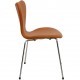 Arne Jacobsen seven chair, 3107, newly upholstered with Cognac Nevada Anilin leather