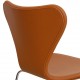 Arne Jacobsen seven chair, 3107, newly upholstered with Cognac Nevada Anilin leather