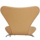 Arne Jacobsen Syver stol, 3107, nypolstret i natur farvet Nevada anilin læder