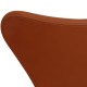 Arne Jacobsen seven chair, 3107, newly upholstered with Walnut Nevada Anilin leather