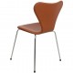 Arne Jacobsen seven chair, 3107, newly upholstered with Walnut Nevada Anilin leather