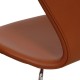 Arne Jacobsen seven chair, 3107, newly upholstered with Walnut Nevada Anilin leather