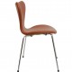 Arne Jacobsen Syver stol, 3107, nypolstret i valnød Nevada anilin læder