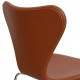 Arne Jacobsen Syver stol, 3107, nypolstret i valnød Nevada anilin læder