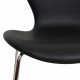 Arne Jacobsen seven chair, 3107, newly upholstered with black Nevada Anilin leather