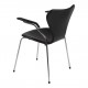 Arne Jacobsen seven armchair, 3207, newly upholstered with black classic leather