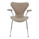 Arne Jacobsen Seven armchair, 3207, newly upholstered with grey classic leather