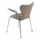 Arne Jacobsen Seven armchair, 3207, newly upholstered with grey classic leather