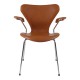 Arne Jacobsen Armchair, 3207, newly upholstered mocha aniline leather