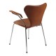 Arne Jacobsen Armchair, 3207, newly upholstered mocha aniline leather