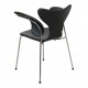 Arne Jacobsen Lily armchair 3208 newly upholstered in black aniline leather