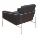 Arne Jacobsen Airport chair newly upholstered with black bison leather