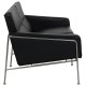 Arne Jacobsen 2.seater 3302 airport sofa in black leather