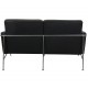 Arne Jacobsen 2.seater 3302 airport sofa in black leather