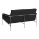 Arne Jacobsen 2pers Airport sofa newly upholstered with black bison leather