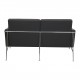 Arne Jacobsen 2pers Airport sofa newly upholstered with black bison leather