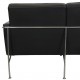 Arne Jacobsen 3.seater 3303 sofa in black leather