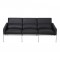 Arne Jacobsen 3pers Lufthavnssofa nypolstret i sort bizon læder