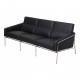 Arne Jacobsen 3pers Airport sofa, newly upholstered with black bison leather