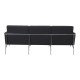 Arne Jacobsen 3pers Airport sofa, newly upholstered with black bison leather